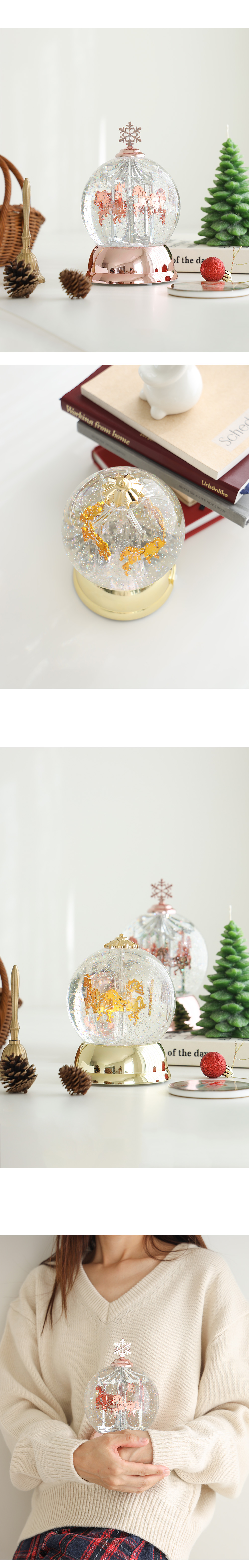 라루즈 LED 크리스마스 메리고라운드 워터볼 (건전지증정) 상세 이미지 6