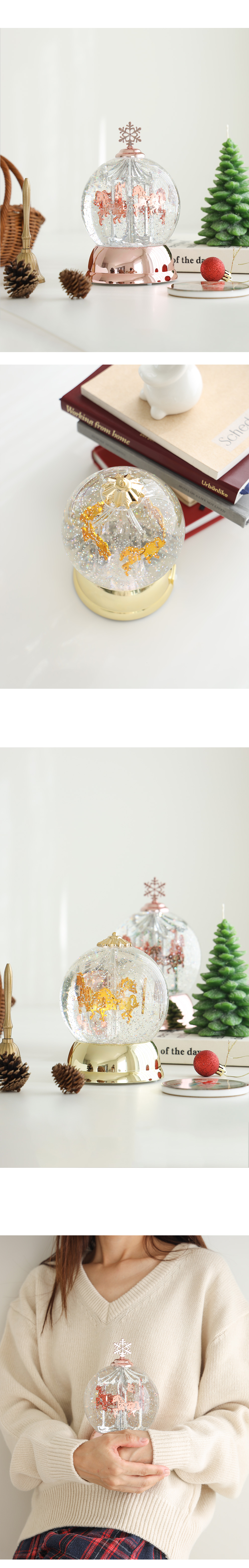 LED 크리스마스 메리고라운드 워터볼 (건전지증정) 상세 이미지 6
